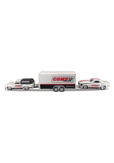 Mey İthalat 1/64 Design Seri Yarış Takımı Römork Ve Araç Set Beyaz