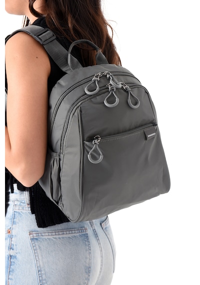 Özer-6009 Sanmorris Unisex Suya Dayanıklı Çok Gözlü Sırt Çantası Gri - Koyu Gri
