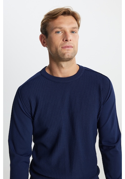 AC&Co / Altınyıldız Classics Erkek Lacı Standart Fit Normal Kesim Bisiklet Yaka Jakarlı Triko Kazak Lacı