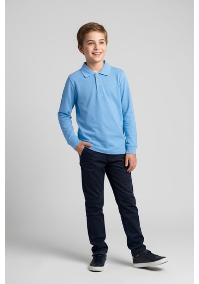 Modanino Erkek Çocuk %100 Pamuk Ve Okul Tarz T-shirt 6-16 Yaş 12798mrt Bebek Mavisi