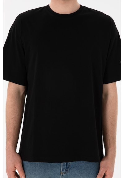 U.S. Polo Assn. Erkek Oversize Fit Bisiklet Yaka Siyah Tişört 50305859-VR046