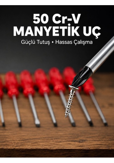 7 Parça Tornavida Set Çok Renkli
