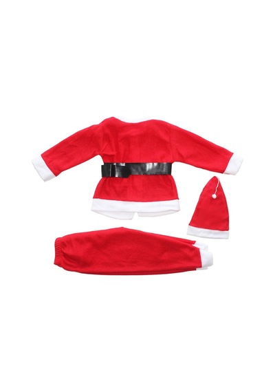 Bebegen Unisex Kırmızı Kemerli Şapkalı Noel Takım Çok Renkli