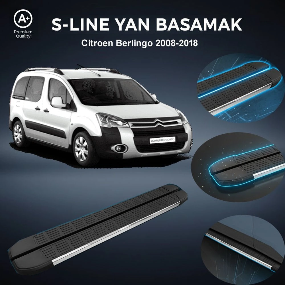 Citroen Berlingo S-line Premium Krom Yan Basamak 2008-2018