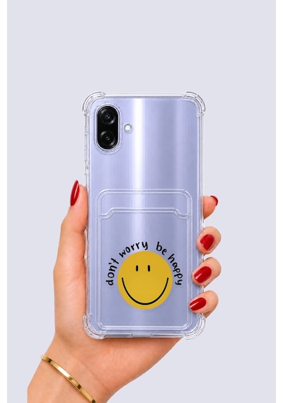 Samsung Galaxy Uyumlu A07 Kartlıklı Gülücük Desenli Kılıf