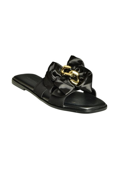 Fox Shoes U676172504 Siyah Kumaş Kadın Terlik Siyah-kumaş