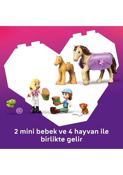 LEGO®  Friends At ve Tay Römorku Oyuncağı 42695-7 Yaş ve Üzeri Çocuklar için Minifigür İçeren Yaratıcı Oyuncak Yapım Seti(279Parça)