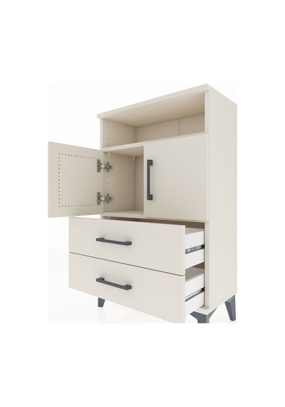 Arges Komodin 2 Raflı 2 Çekmeceli 2 Kapaklı 60x30x96 Aytaşı-a... Aytaşı