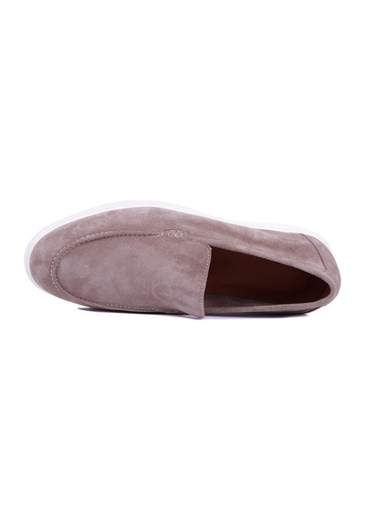 Shoetyle - Hakiki Süet Deri Bej Rengi Erkek Loafer - 115-k664-1603