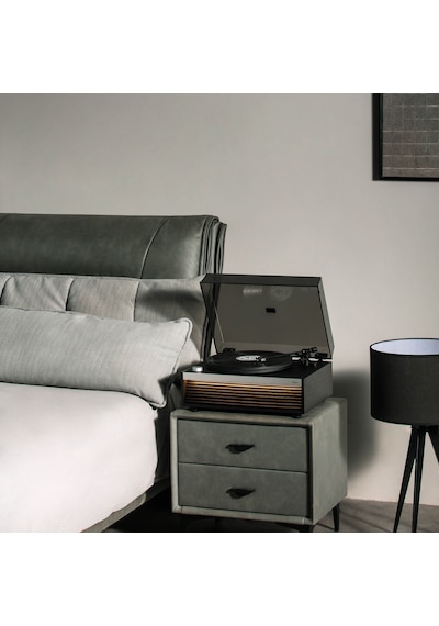 Hym s Lumi Dahili Bluetooth Hoparlörlü Işıklı Retro Pikap Plakçalar Aux, Rca Çıkışlı All-in-