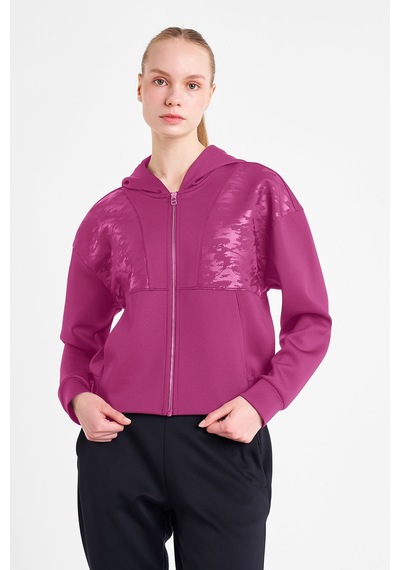 Lescon Kadın Fermuarlı Kapüşonlu Sweatshirt 25n-2125 Mor