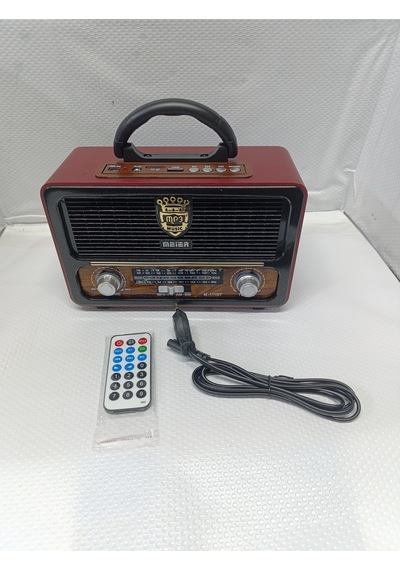 Kopya - M-111bt Şarjlı Nostaljik Radyo Bluetooth-kumanda Usb/sd/mp3 - Kahverengi- Tek Ebat