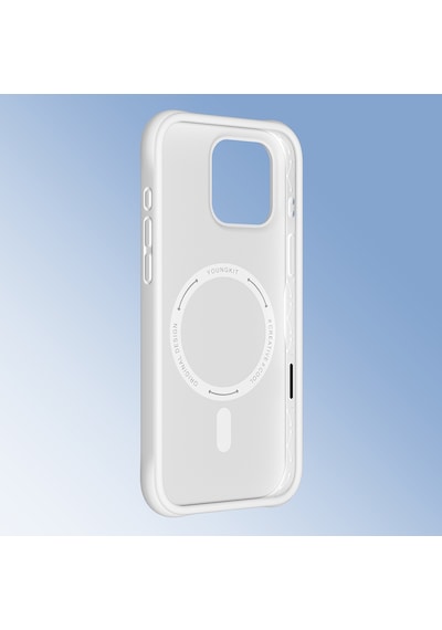 Apple Uyumlu iPhone 16 Pro Kılıf M-safe Şarj Özellikli Youngkit Macaroon Serisi Kapak Beyaz