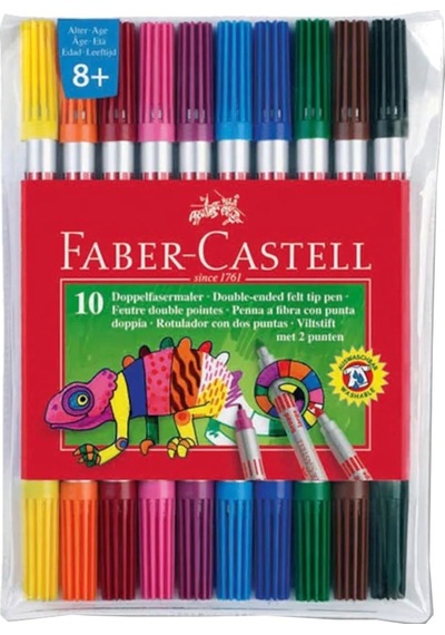 Faber Castell Çift Uçlu Keçeli Kalem 10 Renk 151110