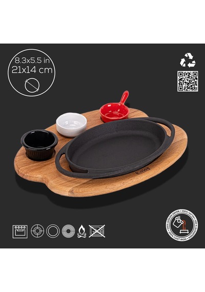 Lava Sahan Oval Ahşap Stand Siyah Mat 21 X 14 Cm Eco K44 Siyah