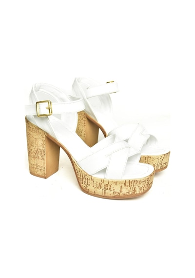 Fox Shoes U996251509 Beyaz Platform Kalın Topuklu Kadın Ayakkabı Beyaz