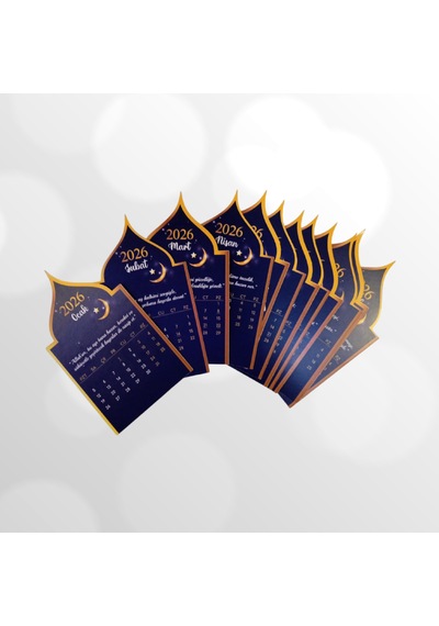 2026 Gece Hilal Cami Takvimi Ahşap Ayaklı Gece Hilal Cami Temalı Özel Tasarım Takvim