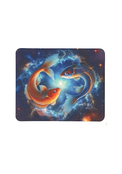 Balık Burcu Desenli Tip Kaymaz Taban Optik Bilgisayar Notebook Burçlar Mouse Pad Mauspad 17x 21 Cm
