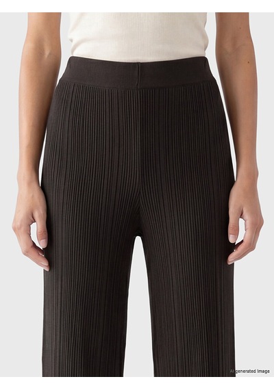 Lcwaıkıkı Classic Kahverengi Beli Lastikli Kadın Triko Pantolon