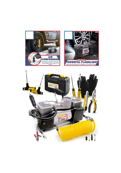 Staxx Power 12VHK Çift Pistonlu 12 V 150 Psi Metal Hava Kompresörü