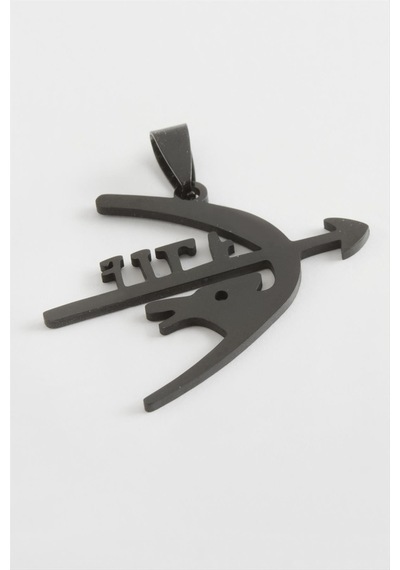 Ok Yay Çelik Kolye Ucu 4 Cm Altın