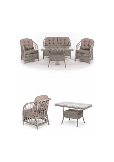 Dora Garden Home Nova 2+1+1 Rattan Bahçe Takımı Masalı Açık Gri Siyah Çizgili Dora Garden Home Nova 2+1+1 Rattan Bahçe Takımı Masalı Açık Gri Siyah Çizgili