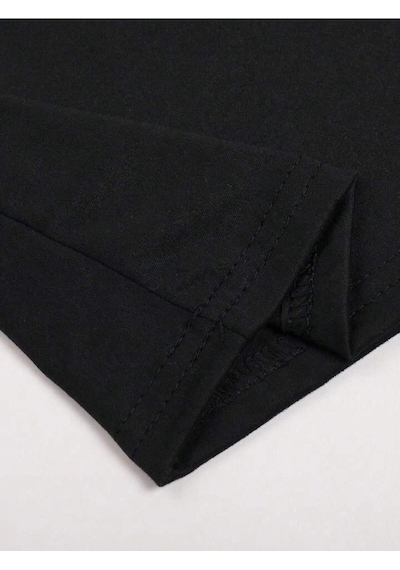 Startmore Unisex Paris Çizgi Baskılı Oversize %100 Pamuk Siyah