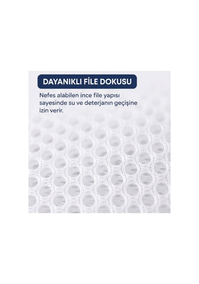 Çamaşır Yıkama Filesi - 40x50 Cm - Fermuarlı - Tekrar Kullanılabilir Beyaz