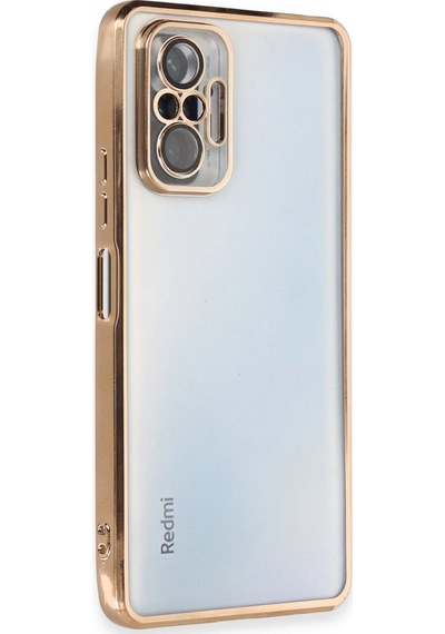 Xiaomi Redmi Note 10 Pro Uyumlu Kılıf Lensli Silikon - Gold