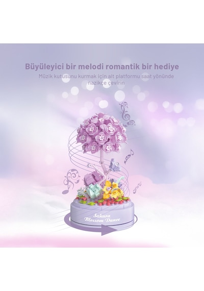 Balody Sakura Blossom Müzik Kutusu Yapı Bloğu Seti 436 Parça