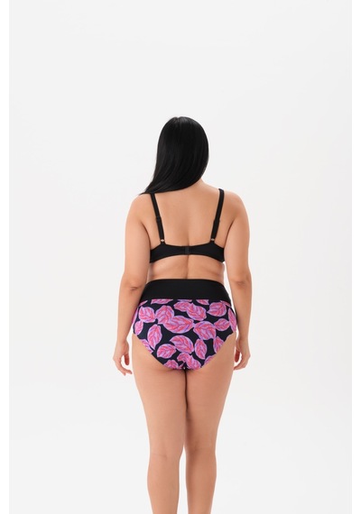 Büyük Beden Balenli Toparlayıcı Bikini Takım Mor