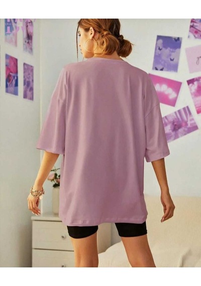 Kozia Outdoors Malkoçbey Korsan Ayı Baskılı Oversize Unisex Basic T-sihirt Lila