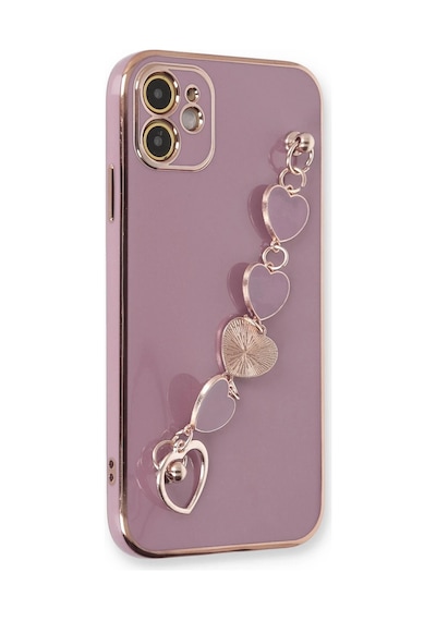 Muratech Newface Apple Uyumlu iPhone 12 Kılıf Esila Silikon - Mor