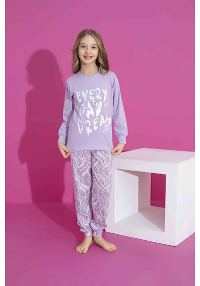 Tarık 10-15 Yaş Kız Çocuk Pijama Fashion Dream 2965250 - Lila Lila