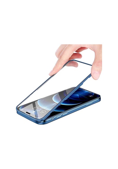Apple iPhone Uyumlu 12 360 Derece Tam Kaplayan Cam Kapak Kılıf