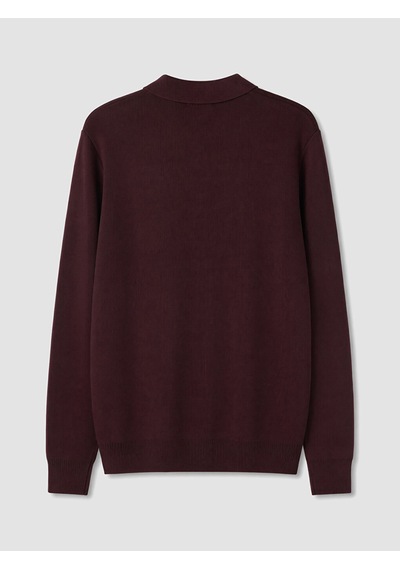 LC Waikiki Lc Waıkıkı Bordo Polo Yaka Yarım Fermuarlı Erkek Triko Kazak