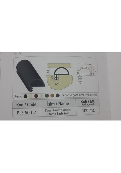 5 m Kapı Fitili-Plastik Kasa Kanat Contası Plastic Frame Sash Seals