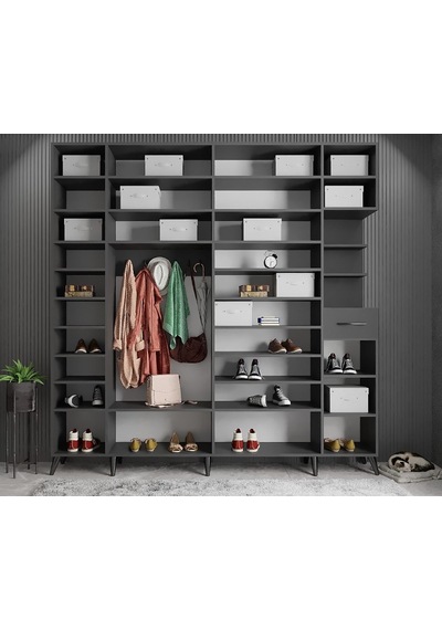 Açelya Portmanto Vestiyer Füme  M9-270 cm