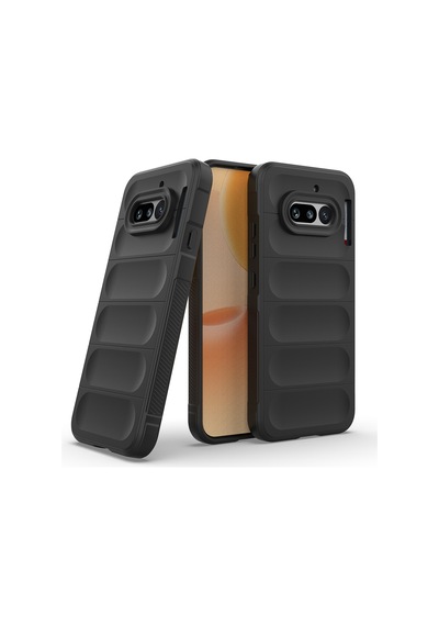 Nothing Phone 4a Kılıf Esnek Tpu Oyuklu Arka Yüzey Tasarımlı Etnik Silikon Kapak Siyah