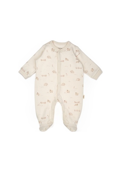 Babycosy Organic Wear 2 Li Organik Pamuk Patikli Tulum Seti Yenidoğan & Bebek Serisi Yumuşak & Uniseks Krem