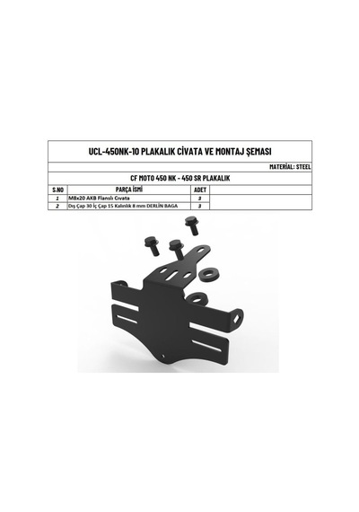Moto Üçel Plakalık