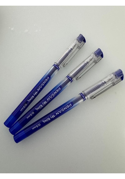 Tükenmez Kalem My King Jel Metal Klips 0.5 Mm Mavi 3 Adet Mavi