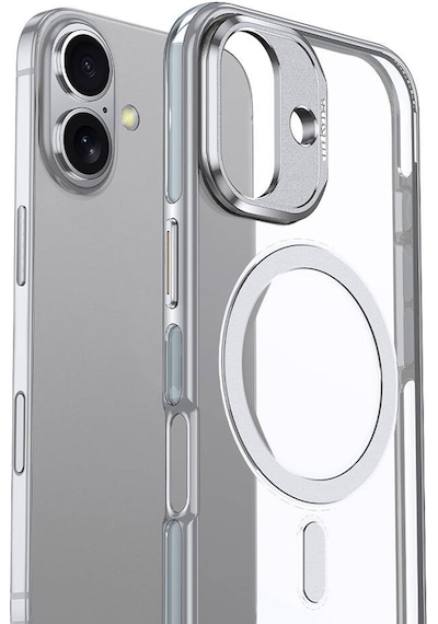 Apple iPhone 16 Uyumlu Kılıf Magsafe Şarj Özellikli Wlons Standlı Efsane Kapak Gri