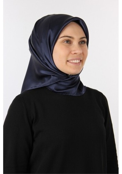 Aker Lacivert Taşlanmış Düz Ipek Eşarp 7747758 - 321