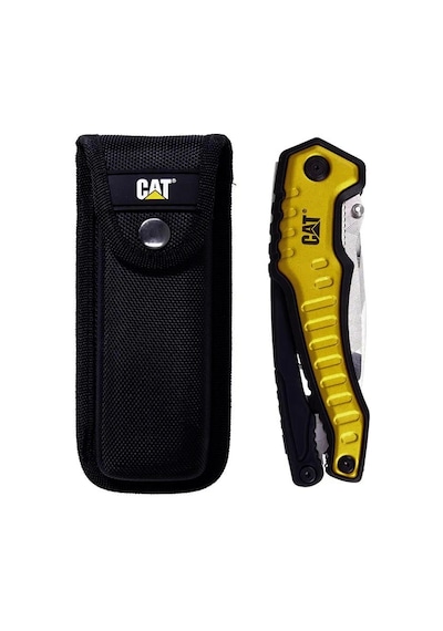 Cat Da980045 9 In 1 Çok Fonksiyonlu Katlanabilir 27cm Paslanmaz Çelik Sarı Kamp Çakısı Bıçağı + Taşı