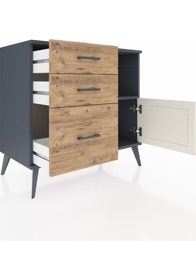 Hyperion Şifonyer Tek Raflı 3 Çekmeceli Tek Kapaklı 88x44x80 Antrasit-aytaşı/çam Aytaşı/çam Hyperion Şifonyer Tek Raflı 3 Çekmeceli Tek Kapaklı 88x44x80 Antrasit-aytaşı/çam Aytaşı/çam