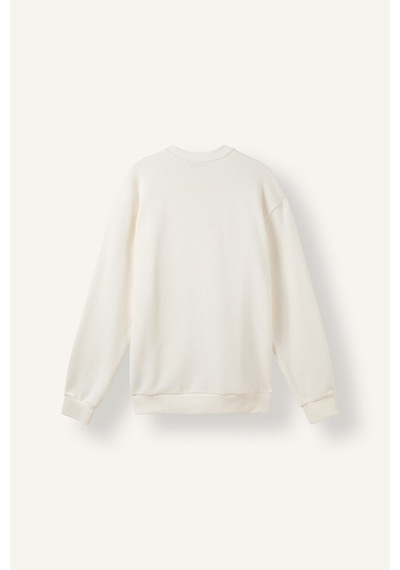 Defacto Regular Fit Triko Görünümlü Henley Yaka Uzun Kollu Basic Sweatshirt H5041ax26auer238 Ekru-er238