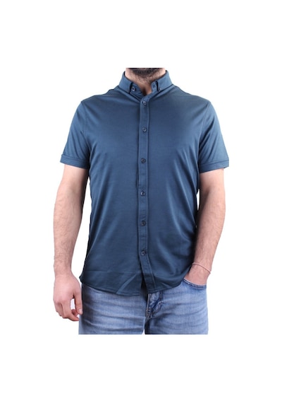 Twister Jeans Twister 1853 Petrol Kısa Kol Günlük Pamuklu Erkek Gömlek Petrol