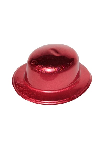 Kırmızı Renk Hologramlı Plastik Yuvarlak Melon 27x24 Cm 6 Yaş