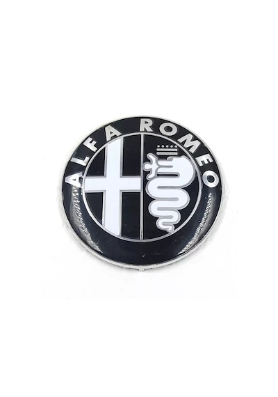 ALFA ROMEO BAGAJ KAPUT LOGO 74 MM 1 ADET AMBLEM SİYAH-GÜMÜŞ